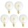 5 x LED Filament Globe Glühbirne G125 4W = 40W E27 klar Faden Glühlampe warmweiß 2700K