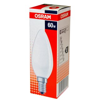 1 x OSRAM Glühbirne Kerze 60W E14 MATT Glühlampe 60 Watt Glühbirnen Glühlampen