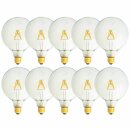 10 x LED Filament Globe Glühbirne G125 4W = 40W E27 klar Faden Glühlampe warmweiß 2700K