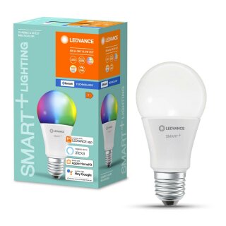 Ledvance LED Smart+ Birne 9W = 60W E27 matt 806lm RGBW 2700K-6500K Dimmbar App Google Alexa Apple HomeKit Bluetooth