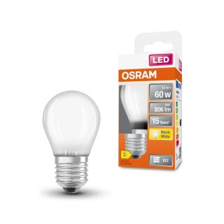 Osram LED Filament Leuchtmittel Tropfen 7W = 60W E27 matt 806lm warmweiß 2700K