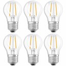 6 x Osram LED Filament Leuchtmittel Tropfen P45 2,5W =...