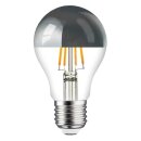 5 x LED Filament Leuchtmittel Birnenform AGL 4W = 40W E27 Kopfspiegel Silber Glühfaden warmweiß 2700K