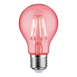 Paulmann LED Filament Leuchtmittel Birnenform 1,3W E27 klar 40lm Rot