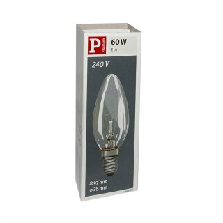 1 x Paulmann Glühbirne Kerze 60W E14 klar Glühlampe 60 Watt Glühbirnen Glühlampen 448.60