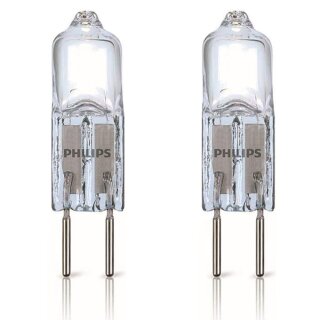 2 x Philips Halogen Leuchtmittel Stiftsockellampe 7W = 10W G4 klar 12V 86lm warmweiß 2750K dimmbar