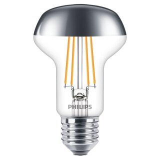 Philips LED Filament Leuchtmittel Reflektor R63 4W = 42W E27 Kopfspiegel Silber 505lm warmweiß 2700K