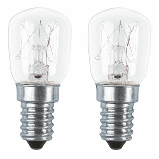 2 x Osram Kühlschranklampe Glühlampe T25 Röhre 10W E14 klar 30lm 240V warmweiß dimmbar