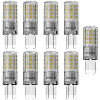 9 x Osram LED Leuchtmittel Stiftsockel Superstar PIN 4,4W = 40W G9 470lm warmweiß 2700K 320° DIMMBAR