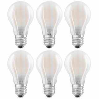 6 x Osram LED Filament Leuchtmittel Birnenform A60 4W = 40W E27 matt 470lm 840 neutralweiß 4000K