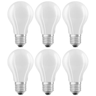 6 x Osram LED Filament Superstar Classic A 7,5W = 60W E27 matt 806lm neutralweiß 4000K DIMMBAR