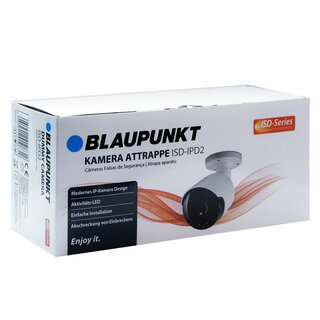 Blaupunkt Kamera Attrappe Weiß ISD-Serie für 2 x AA Batterie schwenkbar mit LED Blink-Licht