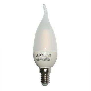 LED Windstoß Kerze Pseudo-Filament 2,5W fast wie 25W matt E14 210lm Glühlampe Glühbirne warmweiß 300°