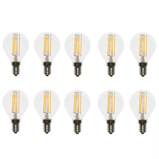 10 x LED Filament Tropfen 4W = 40W E14 Klar Glühfaden 360° warmweiß 2700K 470lm