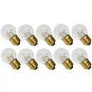 10 x LED Tropfen 5+4 1W E27 KLAR Plastik warmweiß für außen Kugel Birne