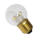 10 x LED Tropfen 5+4 1W E27 KLAR Plastik warmweiß für außen Kugel Birne