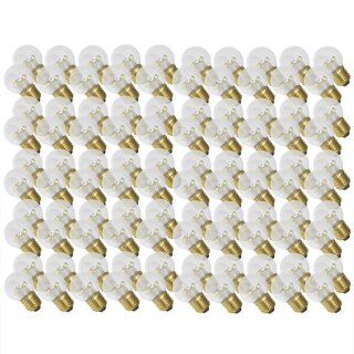 100 x LED Tropfen 5+4 1W E27 KLAR Plastik warmweiß für...