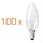 100 x Glühbirne Kerze 15W E14 klar Glühlampe Glühlampen Glühkerzen 15 Watt