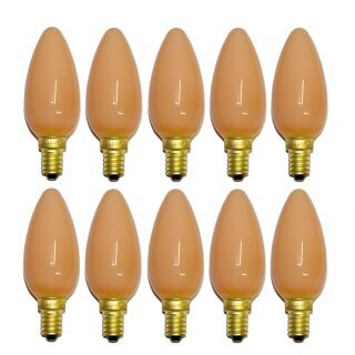 10 x Glühbirne Kerze Softone Flame Terracotta 25W E14 Glühlampe 25 Watt Glühbirnen Glühlampen