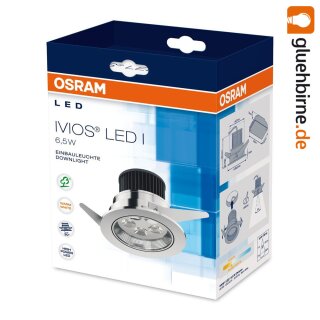 Osram LED Einbauleuchte Ivios 6,5W Gehäuse chrom Lichtfarbe warmweiß 3000K 41184