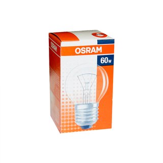 1 x Osram Glühbirne Tropfen 60W E27 klar Glühlampe 60 Watt Glühbirnen Glühlampen