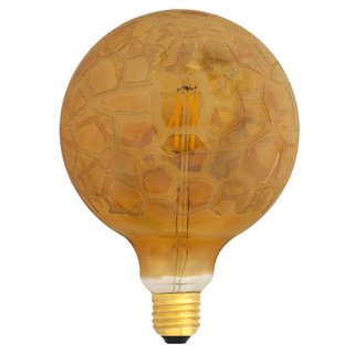 LED Filament Globe G125 Krokoeis Gold 4W fast wie 40W E27 Sparlampe Glühbirne Glühlampe