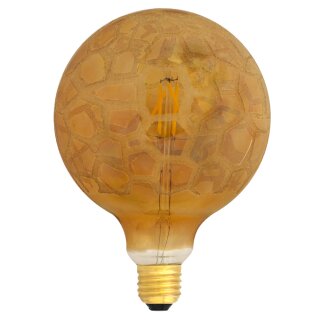 LED Filament Globe G125 Krokoeis Gold 4W fast wie 40W E27 Sparlampe Glühbirne Glühlampe