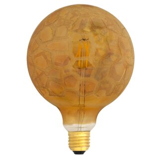 LED Filament Globe G125 Krokoeis Gold 4W fast wie 40W E27 Sparlampe Glühbirne Glühlampe