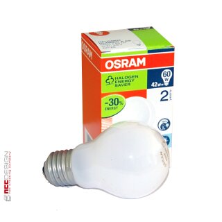 Osram Eco Halogen Glühbirne 42W = 60W E27 MATT Glühlampe warm dimmbar