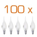 100 x Klein Glühlampe Glühbirne Kerze Windstoß 40W 40 Watt E14 MATT Glühbirnen Glühlampen