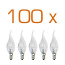 100 x Klein Kerze Windstoß klar 25W E14...