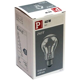 Paulmann Glühbirne 40W E27 klar Glühlampe 40 Watt Glühbirnen Glühlampen 418.40