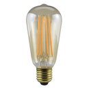 LED Rustika Filament Edison Glühbirne 4W E27 Gold extra warm 1800K ST19 Kolbenform