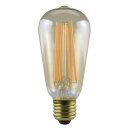 LED Rustika Filament Edison Glühbirne 4W E27 Gold extra warm 1800K ST19 Kolbenform