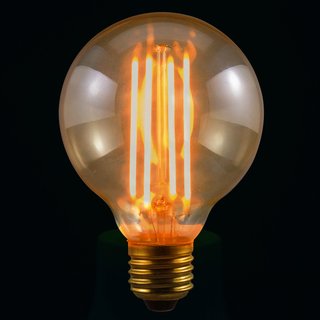 LED Rustika Filament Globe Glühbirne 4W E27 Gold G95 extra warm 1800K 360°
