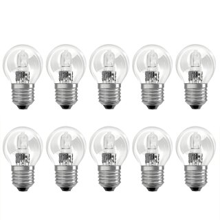 10 x Osram Halogen Eco Tropfen Glühbirne 46W = 60W E27 Glühlampe klar Kugel 64543