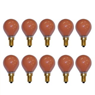 10 x Tropfen Glühbirne Rot 15W E14 Glühlampe 15 Watt...
