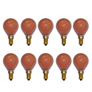 10 x Tropfen Glühbirne Rot 15W E14 Glühlampe 15 Watt Glühbirnen Glühlampen