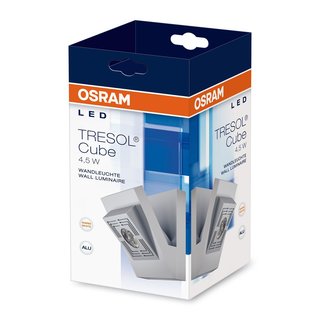 Osram LED Wandleuchte Innenbeleuchtung TRESOL Cube strieborná 4,5W warmweiß