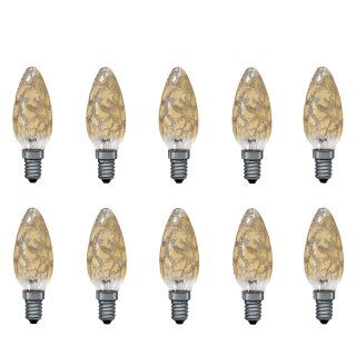 10 x Paulmann Kerze Krokoeis Gold 25W E14 Kerzen 25 Watt Glühbirne Glühlampe 562.20