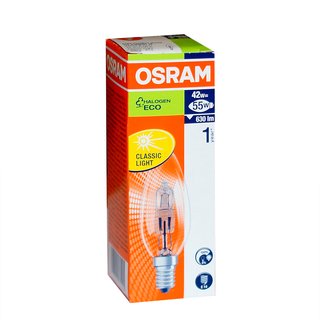 Osram Kerze Eco Halogen Glühbirne 42W = 60W E14 klar Glühlampe warmweiß dimmbar