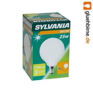 Sylvania Globe Glühbirne 25W E14 OPAL Opalina G60 60mm Decor 25 Watt Glühlampe 