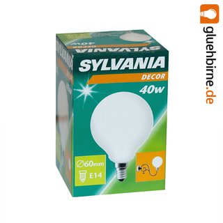 Sylvania Globe Glühbirne 40W E14 OPAL G60 60mm Bellalux 40 Watt Glühlampe 