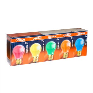 Osram Glühbirne 11W Rot Gelb Grün Orange Blau E27 Glühlampe 11 Watt Glühbirnen Glühlampen