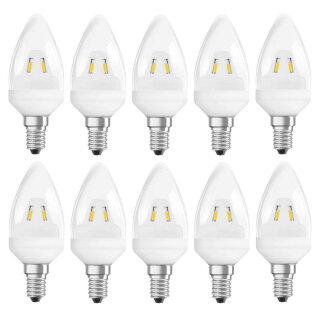 10 x Osram LED Kerze PARATHOM Classic B 2W = 15W E14 warmweiß 2700K