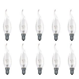 10 x Paulmann Kerze windstoß klar 40W E14 Cosylight Glühbirne Glühlampe 513.40