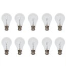 10 x Glühbirne 15W B22 Klar B22d BA22d 15 Watt...