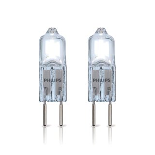 2 x Philips Halogen Stiftsockellampe 5W G4 12V klar Halogenlampe warmweiß 2700K dimmbar