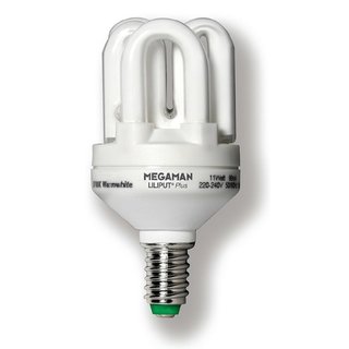 Megaman Energiesparlampe Liliput Plus 11W E14 warmweiß 2700K