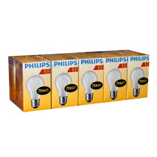 10 x PHILIPS Glühbirne 75W E27 MATT Glühlampe Glühbirnen...